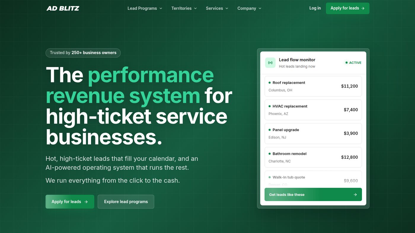 The Ad Blitz website